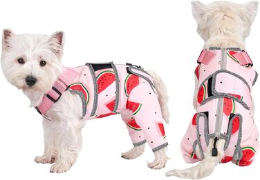 Комбінезон для собак після операції, дихаючий, для захисту задніх лап, рожевий. Підходить для собак маленьких, середніх та великих порід, для кобелів та сук. Розміри: XS (довжина спини 27-32 см, довжина лап 15 см), S (довжина спини 33-38 см, довжина лап 1