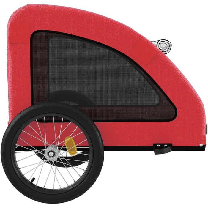 Причіп для собак Fasba: велосипедний причіп для тварин з відбивачами та прапорцем, для котів та собак, червоний, Oxford-тканина та метал