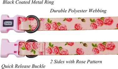 Нашийник та поводок для собак Olahibi Kombi-et, леопардовий принт, поліестер, 150 см, повід, для маленьких собак (колір коричневий леопард), набір (рожевий)