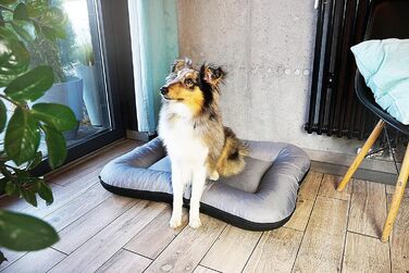 Ліжко для собак середніх порід 4L Textil KLEO, 80x60 см, темно-зелене, знімний чохол, водонепроникне, з блискавкою