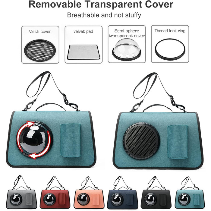 PETCUTE Транспортна сумка для собак та котів, складана, дихаюча, з регульованим плечовим ременем, знімний килимок, схвалена авіакомпаніями, чорна