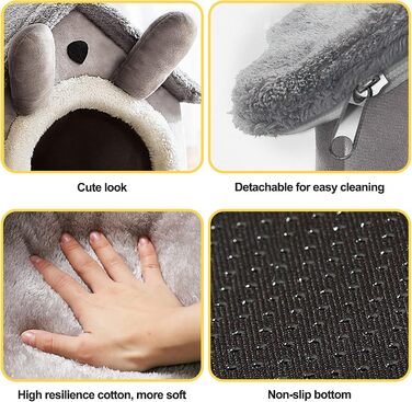 Кігтеточка-будиночок для котів Galatée, тепла та затишна, сіра, велика (L)