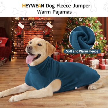 Пуловер для собак Heywean з флісу, теплий, для зимового носіння, для малих, середніх та великих собак (XXL, блакитний)