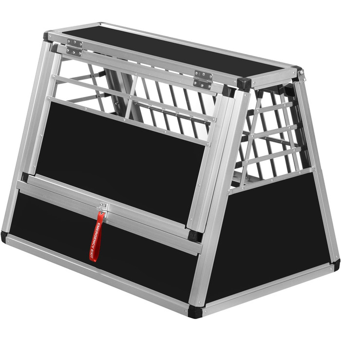 Алюмінієва переносна клітка для собак Transportbox N60 58x86x63 см з аварійним виходом та захистом від ударів, для безпечного транспортування в автомобілі
