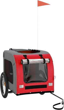 Причіп для велосипеда для собак, червоний та сірий, Oxford-Gewebe & Eisen, модель 93838