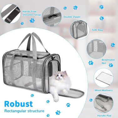 Транспортна сумка для кота та собаки, складана переноска для тварин, 42x26x29 см