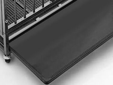 LOVMOR XL XXL Клітка для собак на колесах 121,9 см, міцна металева з унікальним амортизатором, 360° поворотна, з регульованими двома мисками та знімним піддоном, велика переноска для великих собак