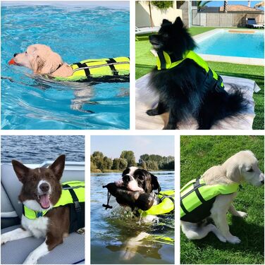 PETLEO Жилет рятувальний для собак, світловідбиваючий, з ручкою для рятування (L)