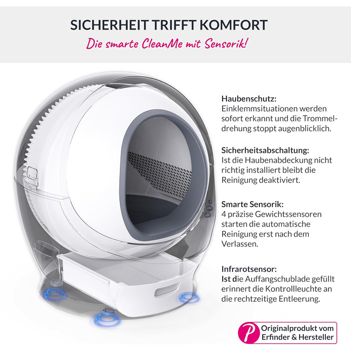 CleanMe – Автоматичний туалет для великих котів XL, самочистка, відкрита конструкція