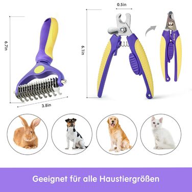 Кліщі для котів та собак ADRAL: видалення шерсті, підшерстя, для довгої та короткої шерсті, самоочищувані