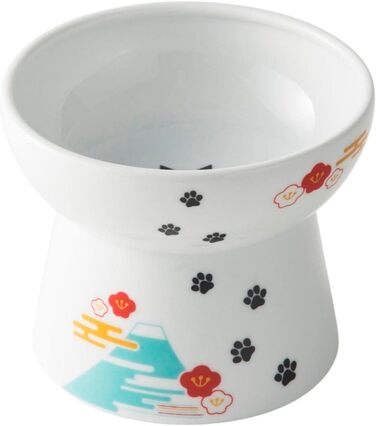 Піднята миска для котів Fuji Limited Edition, велика, захист від зворотного потоку, підходить для посудомийної машини та мікрохвильовки, №1 у Японії