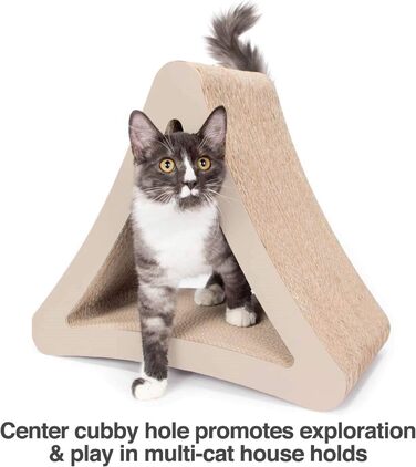 Когтеточка PetFusion тристороння вертикальна 46x27x41 см – багатофункціональна поверхня для котів