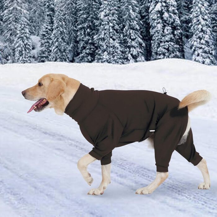 Теплий плед для собак на зиму, флісовий пуловер для собак з ніжками, м'яка чотирилапа куртка для собак маленьких та середніх порід, плед для собак, флісова піжама для собак (XL, Коричневий)