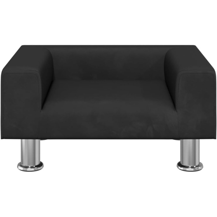 Килимок для собак та котів, м'яке ліжко для домашніх тварин, чорний велюр, 50x40x26.5 см