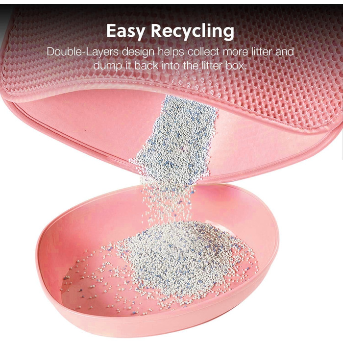 WePet Килимок для котячого лотка, лоток-мат для котів - середній розмір, стільникова структура, двошаровий килимок, без фталатів, для контролю сечі та води, легко миється, контролює розсипання наповнювача, 61 x 38.1 см, Бежевий (30x25 дюймів (упаковка з 1