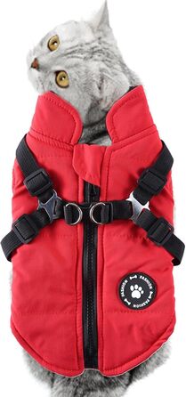 Водонепроникний теплий зимовий одяг для собак - жилет для цуценят, червоний L