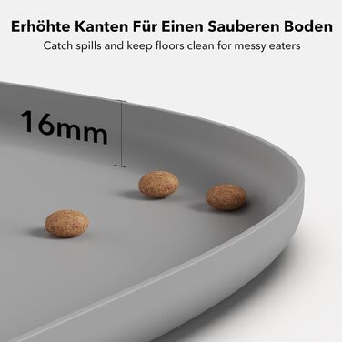 Підкладка під миску для собак та котів PETLIBRO Silikon, сіра, 45x30 см, нековзна, водонепроникна, для миття в посудомийній машині
