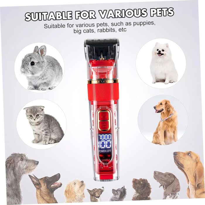 Набір для стрижки тварин Toyvian: бездротовий тример, тихий, миється, з акумулятором та індикатором заряду (для собак та котів)