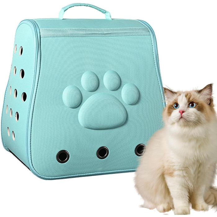 Трансформер для тварин: переноска-рюкзак для котів та маленьких собак (блакитна)