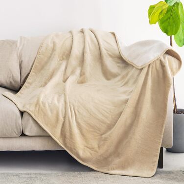 Водонепроникний коврик Dreamzie для собак - 127x152 см - для дивана та ліжка - Sherpa Fleece - Бежевий