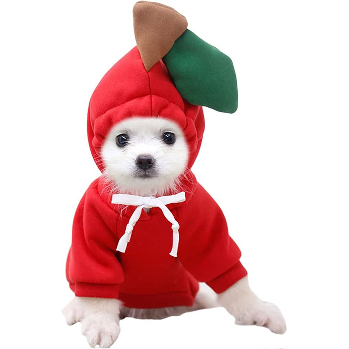 Худі для собак XIAOYU: теплий одяг для цуценят на осінь/зиму. Комбінезон з капюшоном, принт 