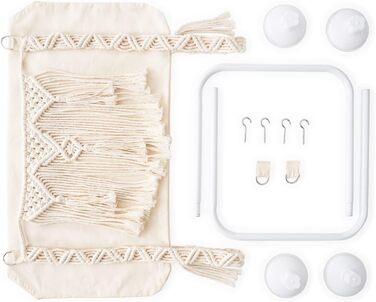 Кішка-гойдалка на вікно Dahey, гамак для котів з макраме, бохо-кріплення на стіну, зручне ліжко для котів, економія місця, безпечне кріплення, витримує до 10 кг