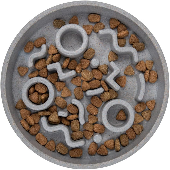 District 70 Повільний годівник для котів з бамбуку, діаметр 13,5 см, колір Ice Blue