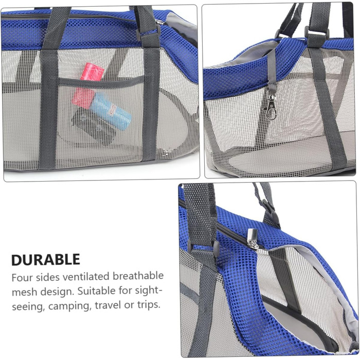 Сумка-переноска для собак Milisten з нейлону та сітки, легка та дихаюча, для активного відпочинку, подорожей та прогулянок з маленькими собаками та котами (блакитна)