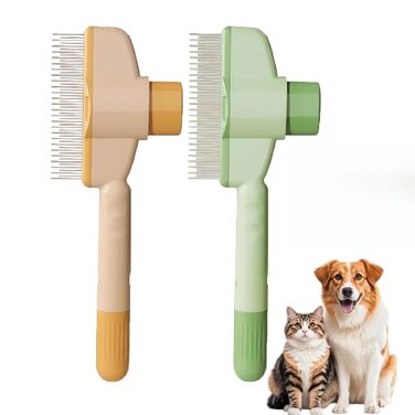 Щітка Fellblitz для грумінгу домашніх тварин: самоочищуючий гребінь від бліх для довгої та короткої шерсті (2 шт.)