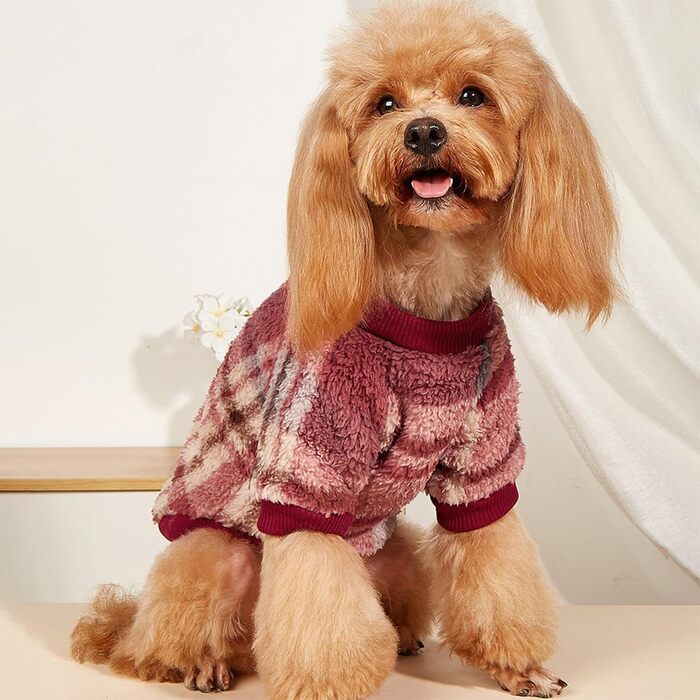 Теплий зимовий пуловер для собак Jecikelon з візерунком, розмір L, для маленьких собак, м'який, комфортний, одяг для собак та котів