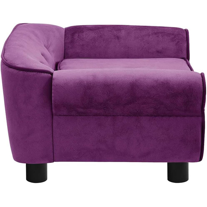 Софа для собак VidaXL Бордовий колір 72x45x30 см, плюшеве ліжко для собак та котів, диван для тварин