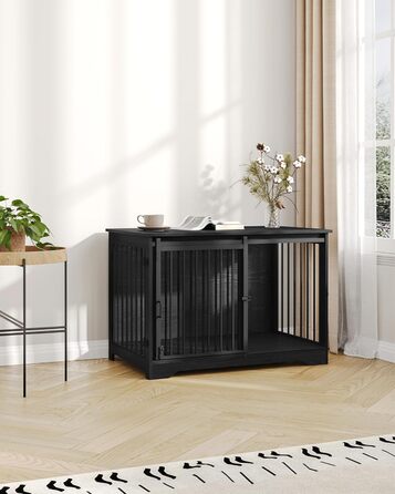 Клітка для собак Hzuaneri, 100 см, з розсувними дверима, для дому, чорна, DFC02304B