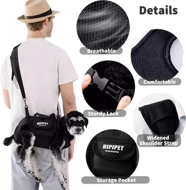 PETCUTE Сумка-переноска для собак 4 в 1, XL, чорна: переноска, рюкзак, гамак, ліжко
