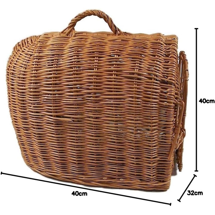 Транспортний кошик з плетива з подушкою 40x32x40 см, клітка для кота/собаки