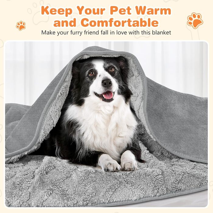 Водонепроникний плед для собак (150x128 см) - м'який та зручний для подорожей та дому