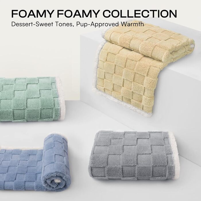 Водонепроникний килимок для собак Luciphia, великий розмір, Sherpa-fleece, двосторонній, захист ліжка та меблів, бежевий (X-Large 85x57 дюймів)