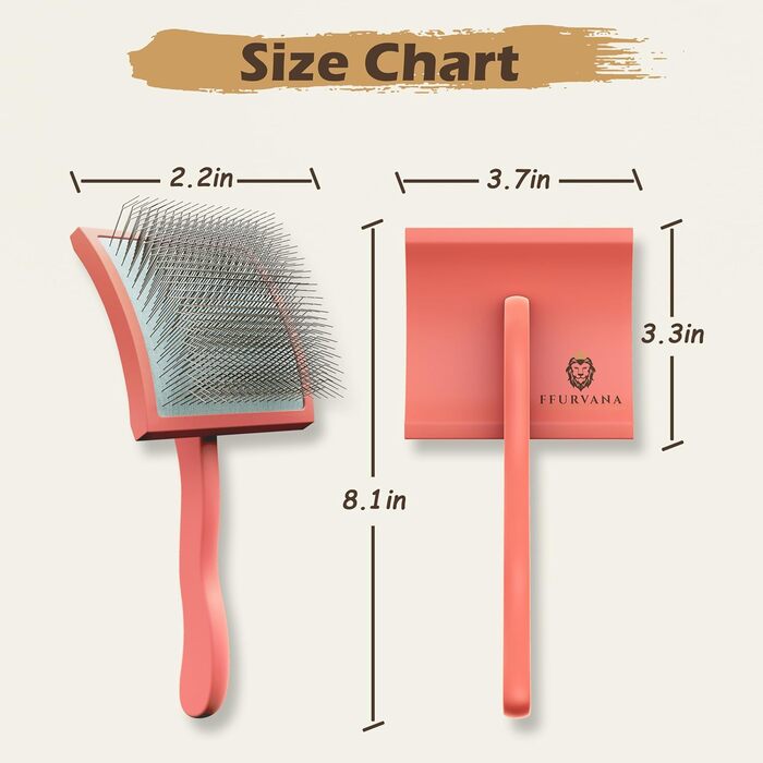 Професійна щітка для грумінгу домашніх тварин Robuste | Для довгошерстих та кучерявих собак та котів (кремово-білий)