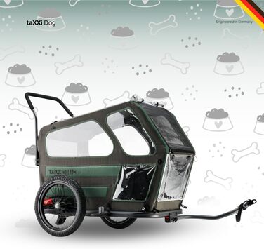 Фаркоп для собак TAXXI Dog M – велосипедний причіп для собак до 40 кг – з переднім та заднім входом, сітковими вікнами, відбивачами, з'єднувачем – складний та вологостійкий