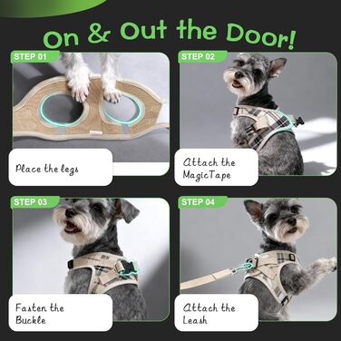 Шлейка та поводок для собак Expawlorer – класичний вибір для середніх собак, не тягнуть, регульовані, надійні для прогулянок, хакі (розмір M, обхват шиї 30-40 см, обхват грудей 40.6-45.7 см)