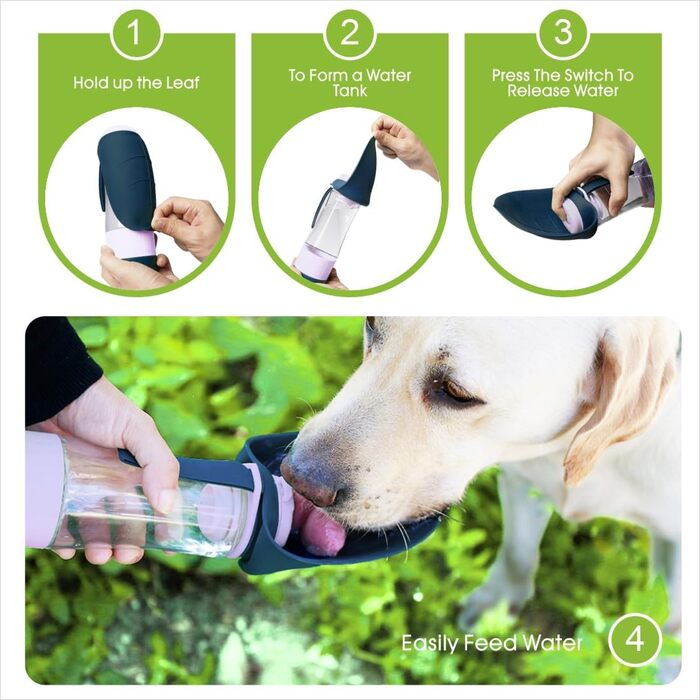 Водяна пляшка для собак SUPERDESIGN сірого кольору з контейнером для корму, для подорожей, прогулянок та активного відпочинку. Безпечна та зручна у використанні. Модель SD-PT-1662-5