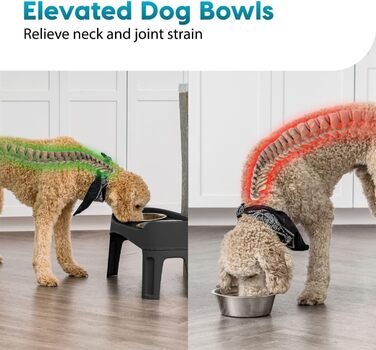 Підвищені годівниці для собак Iris Ohyama 2 шт. PEF-L, L29 x B57 x H31 см, складані, для здорового травлення