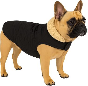 Теплий зимовий одяг для собак Flamingo Bonnie – чорний, розмір 35 см – преміум якість, водонепроникний, зручна застібка-липучка, плюшевий підкладка