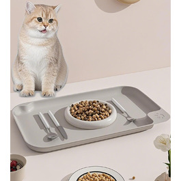 Водонепроникний килимок для годування собак та котів Octonyluck, 57.5x35.5 см, сірий