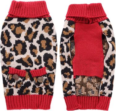 Теплий зимовий пуловер для собак з леопардовим принтом, для дівчаток та хлопчиків, великих, середніх та маленьких порід