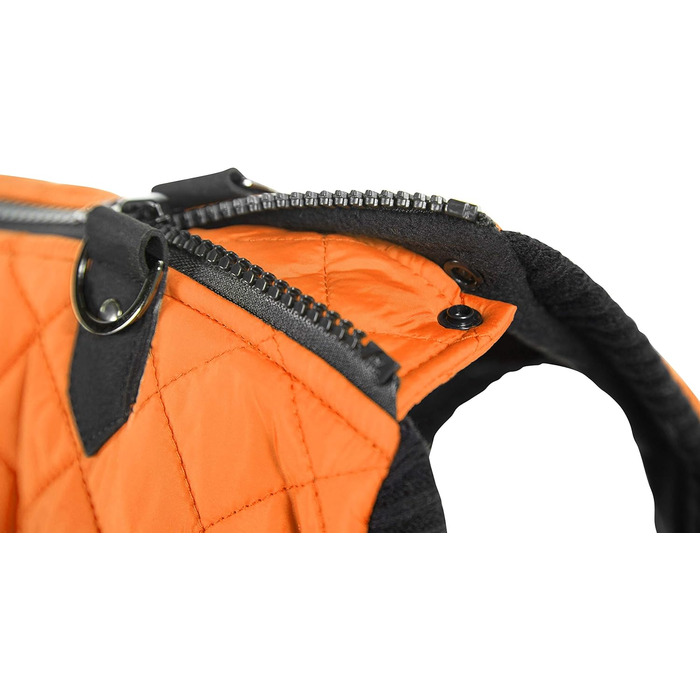 Жилет для собак Gooby Modische, степеневий, з еластичною зоною грудей, ромбовий візерунок, великий розмір (обхват грудей ~43.2 см), помаранчевий/червоний (Sunset Chevron)