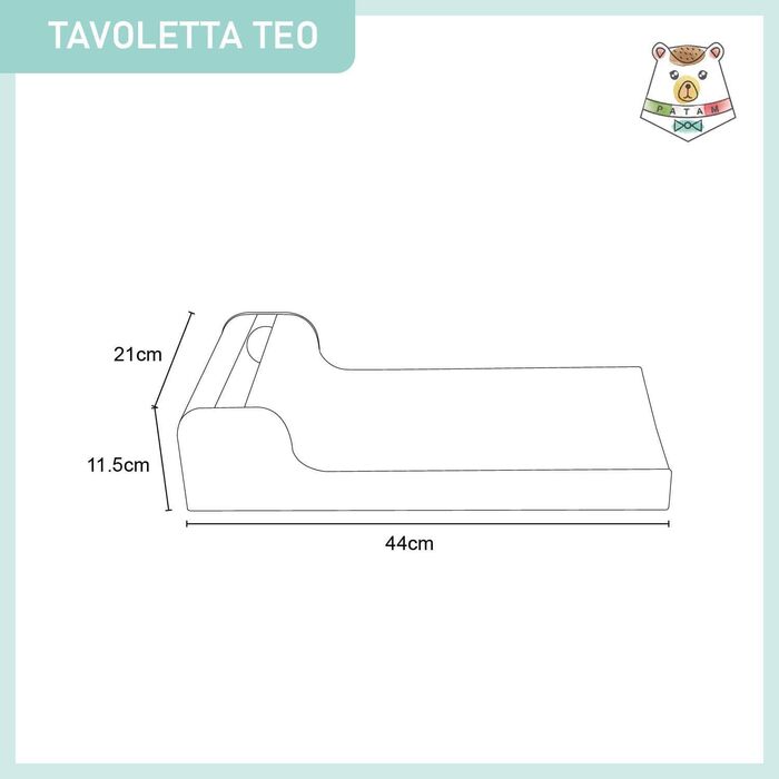 Екологічна кігтеточка з дзвоником: 2-в-1 для котів - 24x45x5 см (Teo)