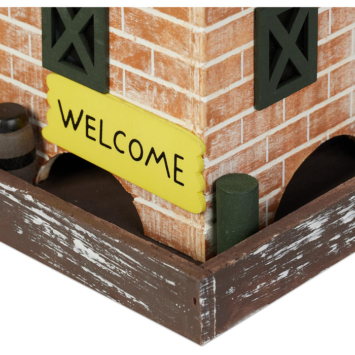 Дерев'яний будиночок для птахів Relaxdays, 23x18x18 см, з відкидним дахом, для саду та балкону