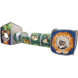 Ігровий комплекс для котів Kitty City Jungle Cat Cube – складаний куб, тунель, ліжко, іграшка для котів