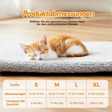 Самогріюча котяча ковдра, килимок для котів та собак, тепла ковдра без електроенергії, килимок для котячого ліжка, пральна тепла підстилка товста та м'яка (L:70 * 50CM)