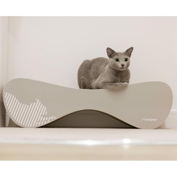Котячий будиночок myKotty VIGO – міцний когтетоп для котів – ідеально для ігор, відпочинку та заточування кігтів – безпечний та нетоксичний – 71x21x25 см – сірий